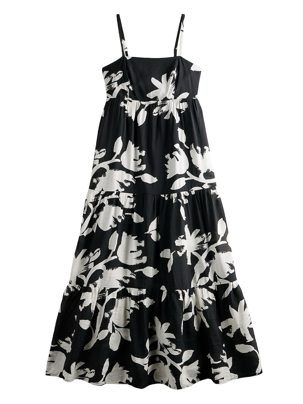 NINE WEST • Black & White Floral Maxi Sundress XL